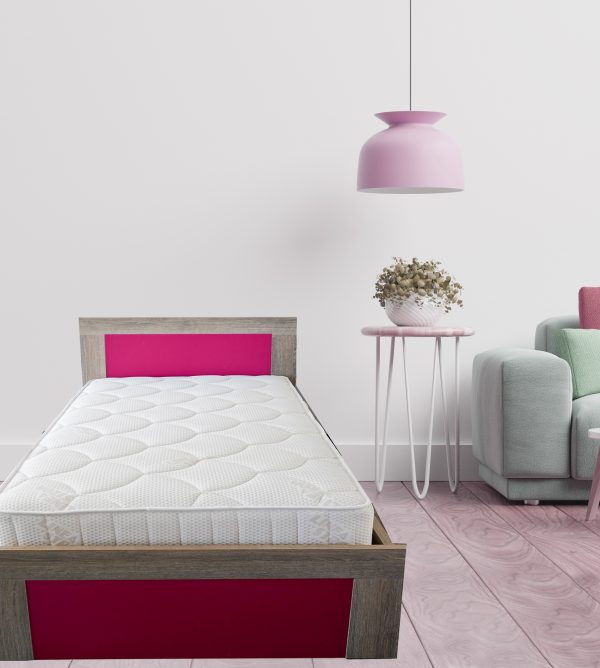 Παιδικό κρεβάτι μελαμίνης ροζ